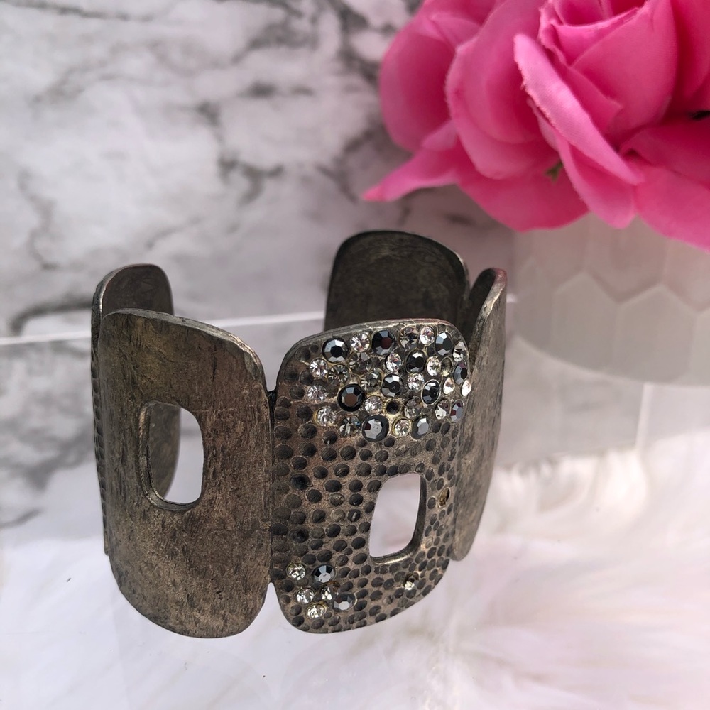 Contemporary Swarovski Crystal Cuff Bracelet
